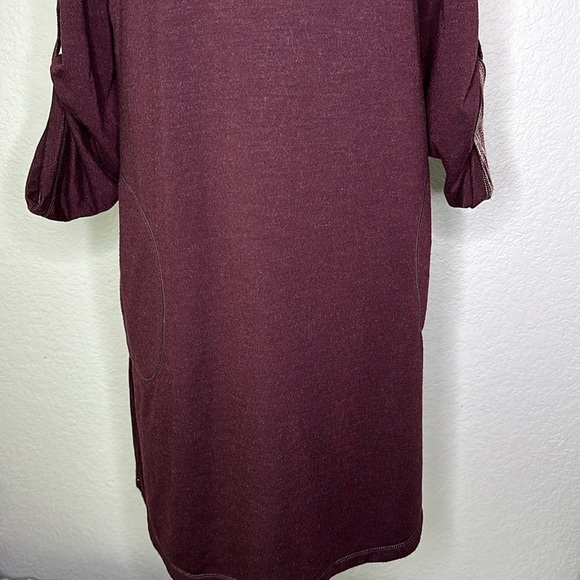 Max Edition Weekend Maroon Jersey Long Sleeve Dress Large - Picture 4 of 12